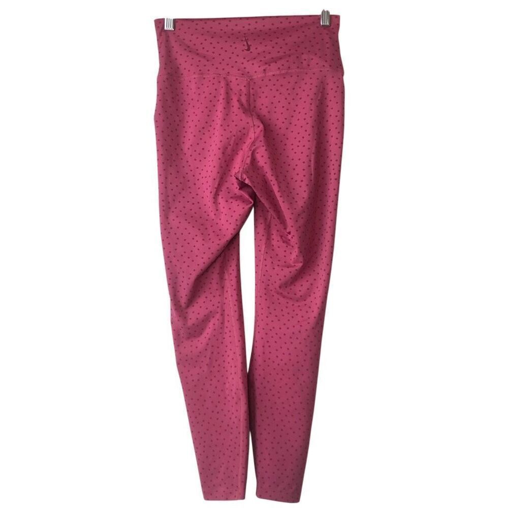 Nike Dry-Fit Yoga Twist High-Rise Polka Dot leggings size M Sweet Beet Athleisur - Picture 3 of 10